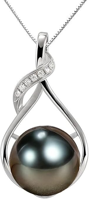 Tahitian-Style Black Pearl Necklace – Elegant Gift for Women